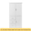 Armoire de rangement haute et large avec portes pour salle de bain / bureau, trois tiroirs, noir-253022899