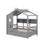 Lit simple en bois avec tablettes de rangement et 2 tiroirs-44776406