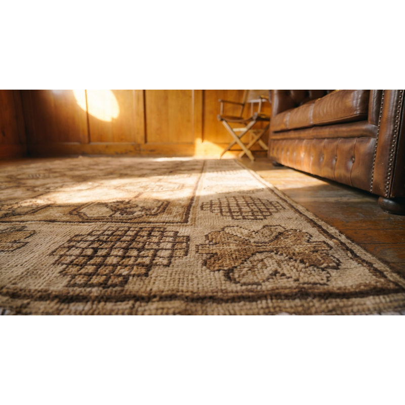 Tapis géométrique antique Khotan East Turkestan