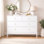 Commode de rangement blanche à 4 tiroirs, armoire polyvalente pour chambre à coucher, placard ou vestibule