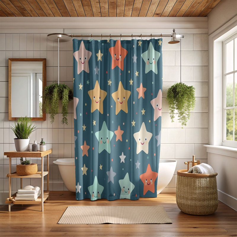 Lovely Land - Rideau de douche Premium, H 74 po x l 71 po