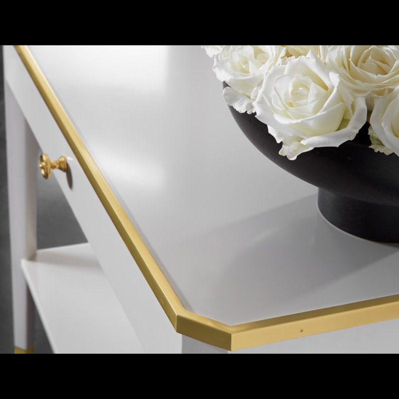 Modern History 1 - Drawer Nightstand, White/Gold