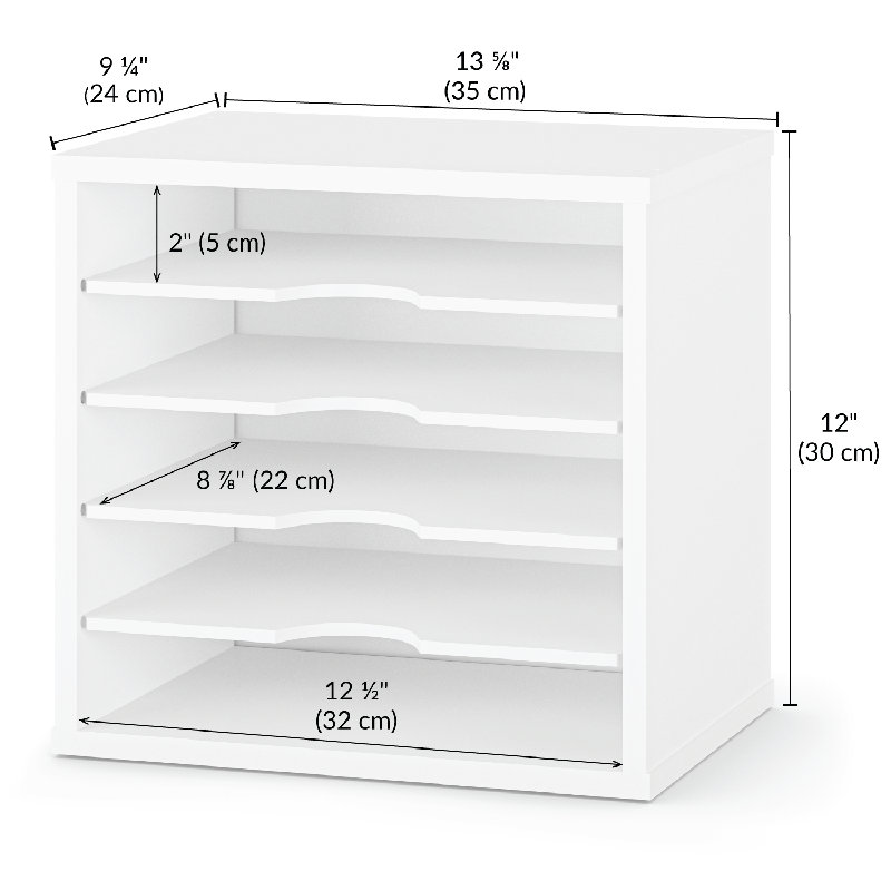 Logan Stackable 5-Tier Paper, Mail and File Organizer, White
