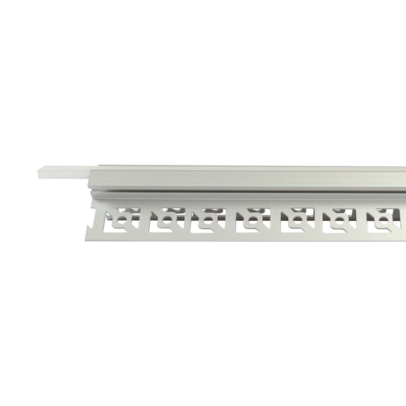 Paquet de 3 canaux DEL en aluminium pour cloison sèche 3,3 pi, profil de coin extérieur, 1 po (nominale) de largeur de canal, embouts et 1 lentille givrée inclus