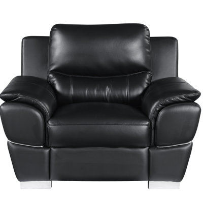 Uranie 45.09'' Wide Armchair Genuine Leather Corner Chair
