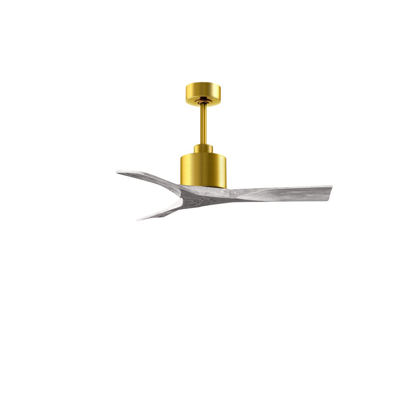 Nan 42" Ceiling Fan In Blades, Brushed Brass, Barn wood Tone
