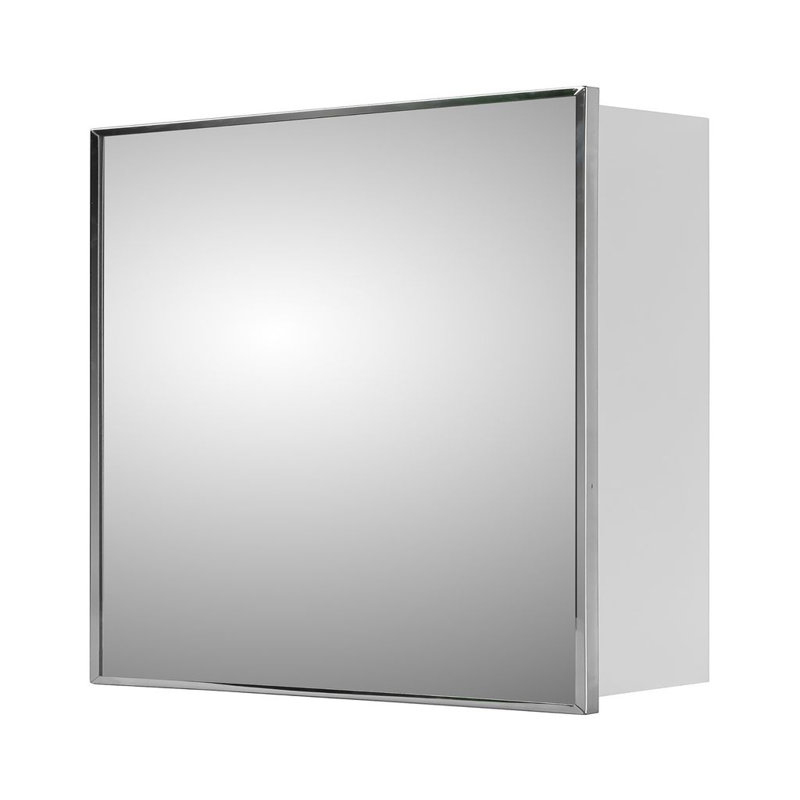 Scottville Residential Medicine Cabinet, Surface Mounted, Stainless Steel Framed, 24" H x 24" W x 4.25" D