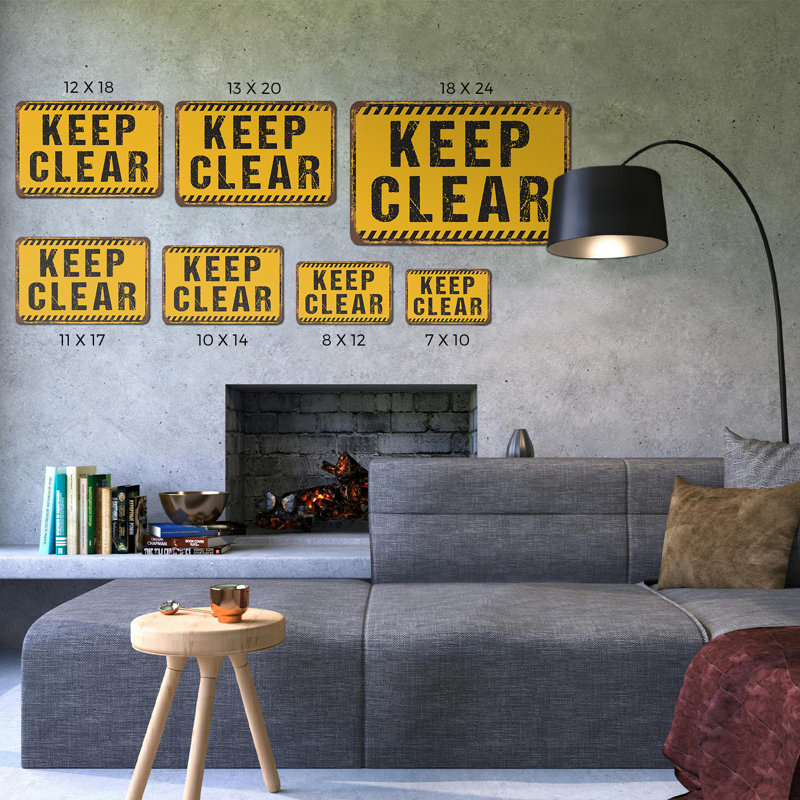 Panneau en plastique Keep Clear Street 8 po x 12 po