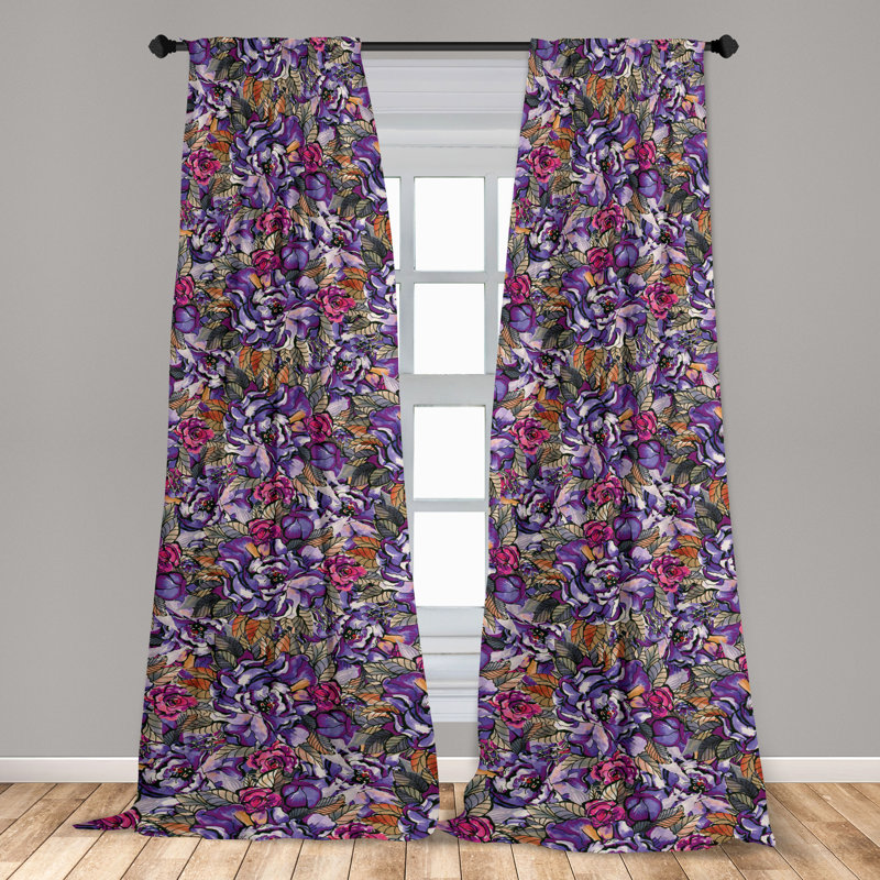 Asmoth Semi Sheer Curtain Pair, 56" W x 63" L