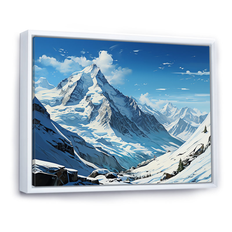 Montagnes françaises des montagnes françaises III, Cadre flottant blanc, H 30 po x l 40 po x P 1,5 po