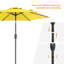 Parasol de marché extérieur Kahoka 7,5 pi avec inclinaison par bouton-poussoir, parasol de table toutes saisons pour terrasse, jardin et cour-335425898