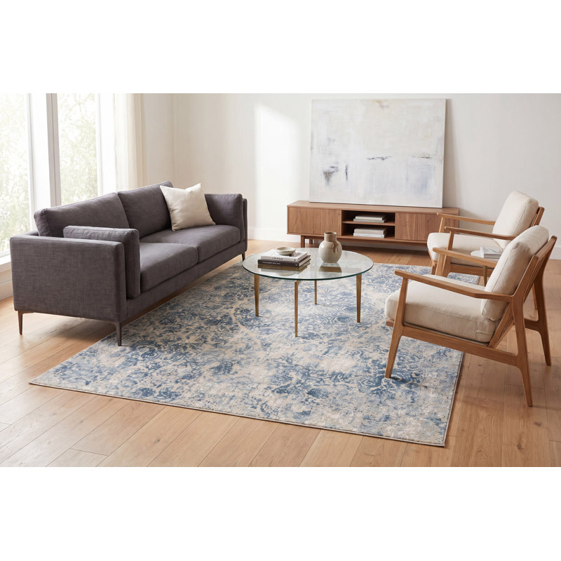 Tapis oriental gris / ivoire Grisby, Rectangle 2 pi x 3 pi 11 po