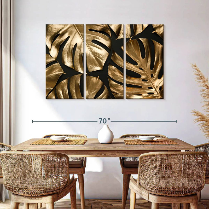 Harnek Golden Tropical Monstera, H 36 po x l 57 po