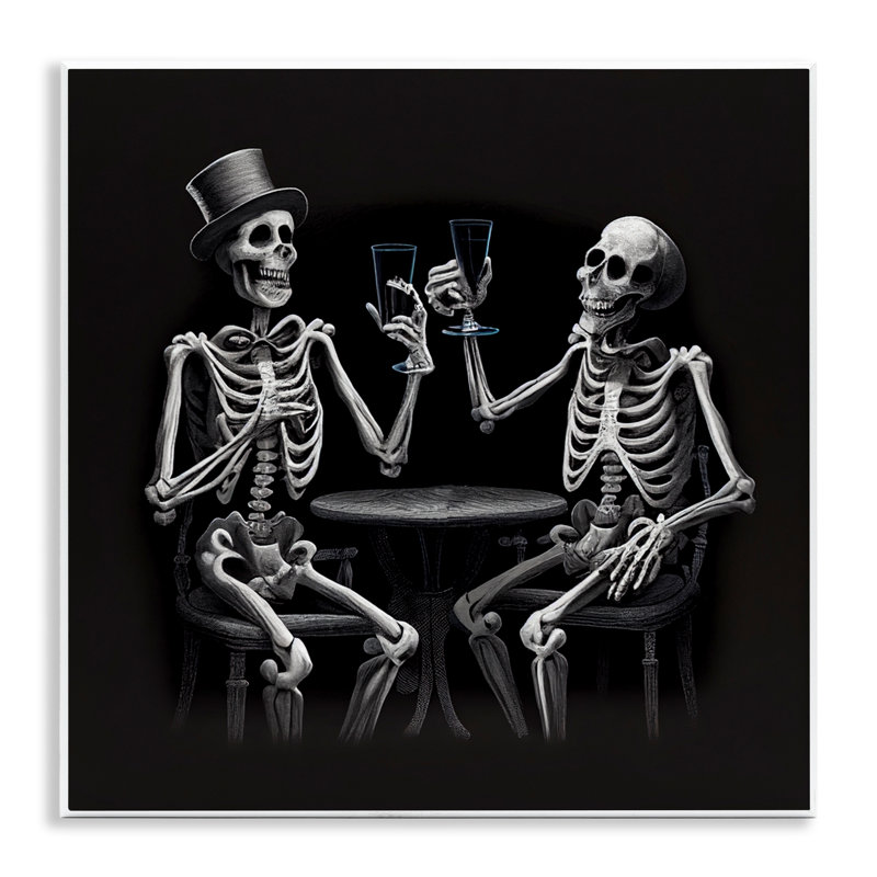 Plaque murale «Spooky Skeletons Cheers», design par Sasha