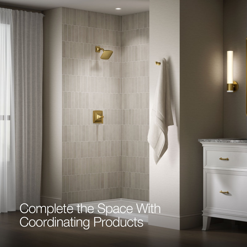 Riff Pressure-Balancing Shower Faucet Trim, Vibrant Brushed Moderne Brass
