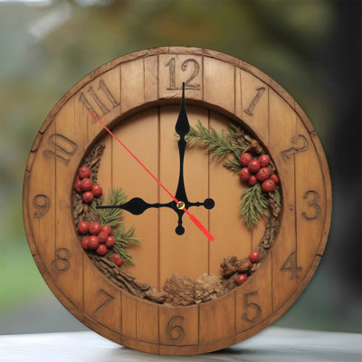 Horloge-Scène-d'hiver-Ours-polaire-Elfes