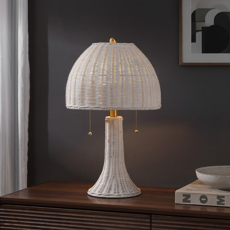 Cathcart 22" Light Brown Table Lamp, White