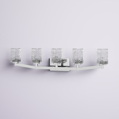 Samson 40.75" W 5-Light Steel Vanity Light with Glass Shades