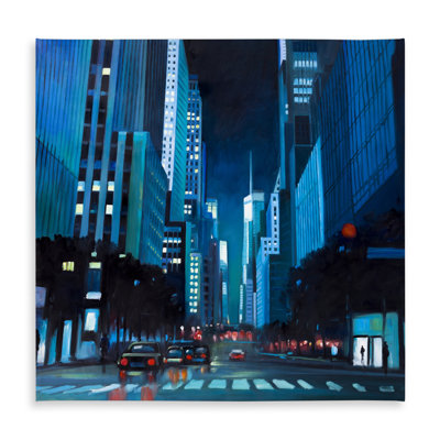 Evening in Manhattan Tablecloth - Cities Blue Decor | Indoor Outdoor