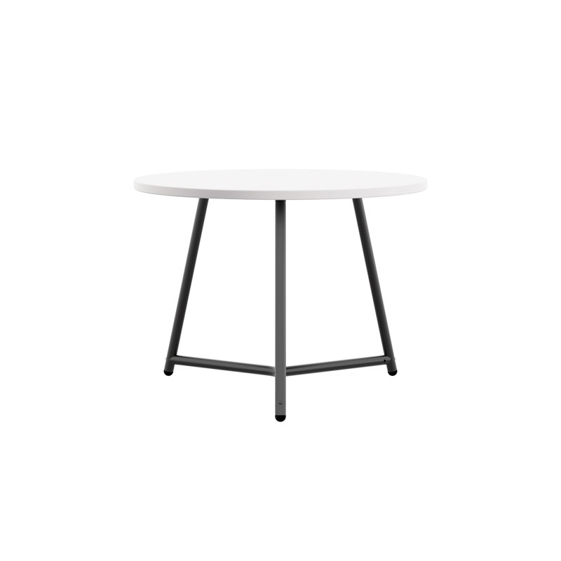 Three Leg Coffee Table, White, 43.5cm H x 80cm W x 80cm D