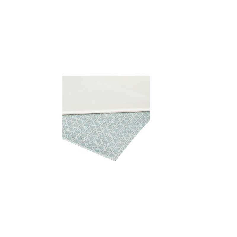 Rattan Silk Flat Sheet, Blue/Ivory, Queen Flat Sheet
