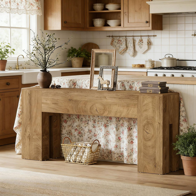 Table d'appoint rustique, console élégante en bois