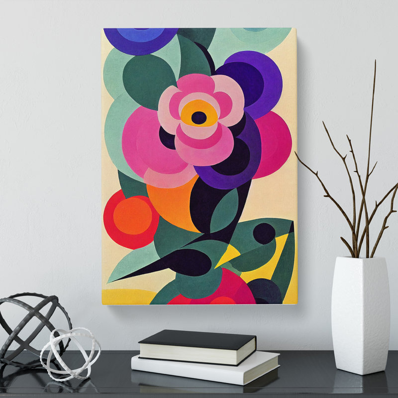 Garrey Peony Flower Abstract - Wrapped Canvas, 50cm H x 35cm W x 3cm D