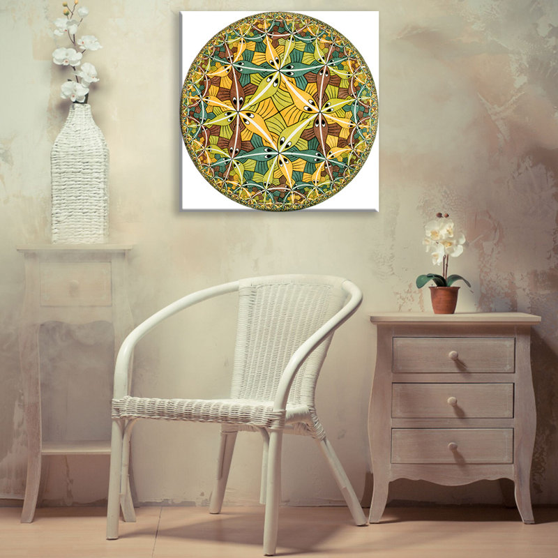 «Circle Limit III (Fish)» par M.C.Escher, toile tendue avec châssis, H 24 po x l 17 po