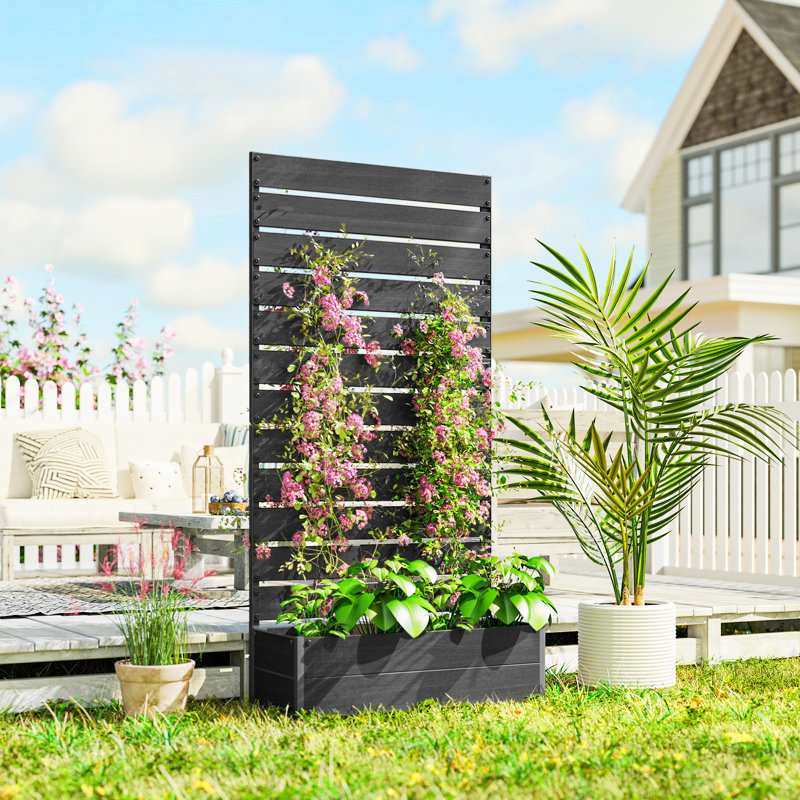 Jardin vertical en bois Padegs, Noir, 70.9" H x 35.6" W x 15" D