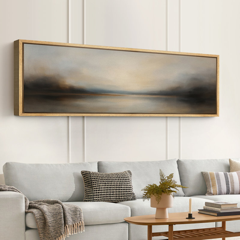 Grande impression sur toile encadrée, impression de paysage abstrait pour la décoration intérieure moderne, H 20 po x l 60 po