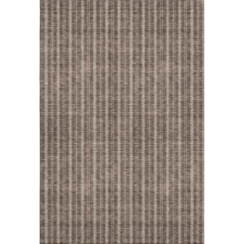 Premium Machine Washable Prisco Brown Rug, Rectangle 5' x 7'6"