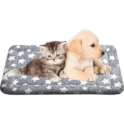 Dog Crate Bed – Washable Plush Mat With Non-Skid Base, Comfortable Cage Cushion For Small To Large Dogs, Gray