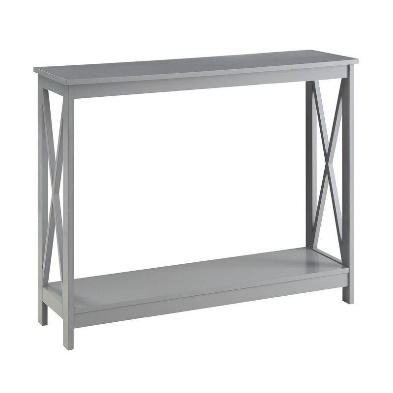 Console avec tablette Darek, Gris, H 31,5 po x l 39,5 po x P 11,75 po