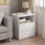 (Ensemble de 2) table de bout avec station de charge USB C rapide, canapé avec 2 tiroirs, grande armoire de rangement moderne en bois pour le salon, la chambre à coucher, le bureau, blanc