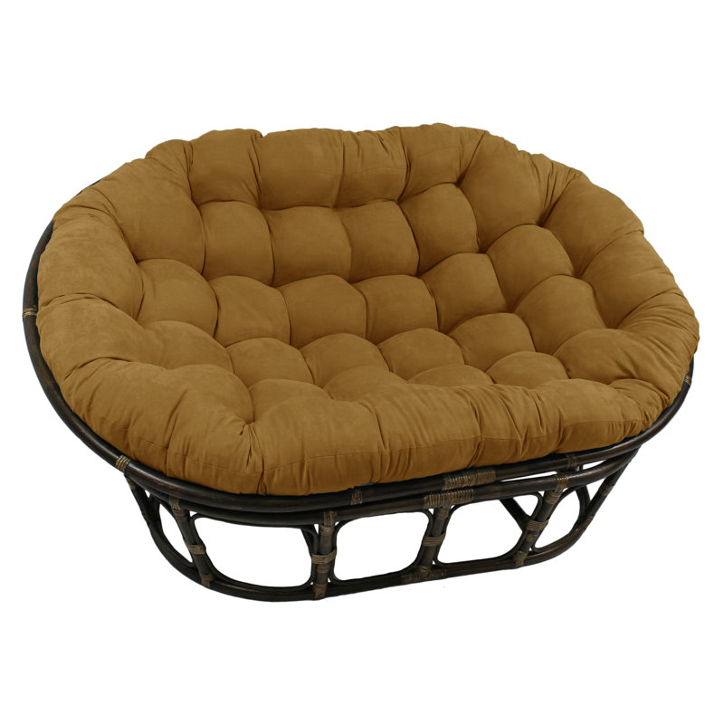 Bocanegra 63" Wide Tufted Papasan Chair, Microfibre chameau