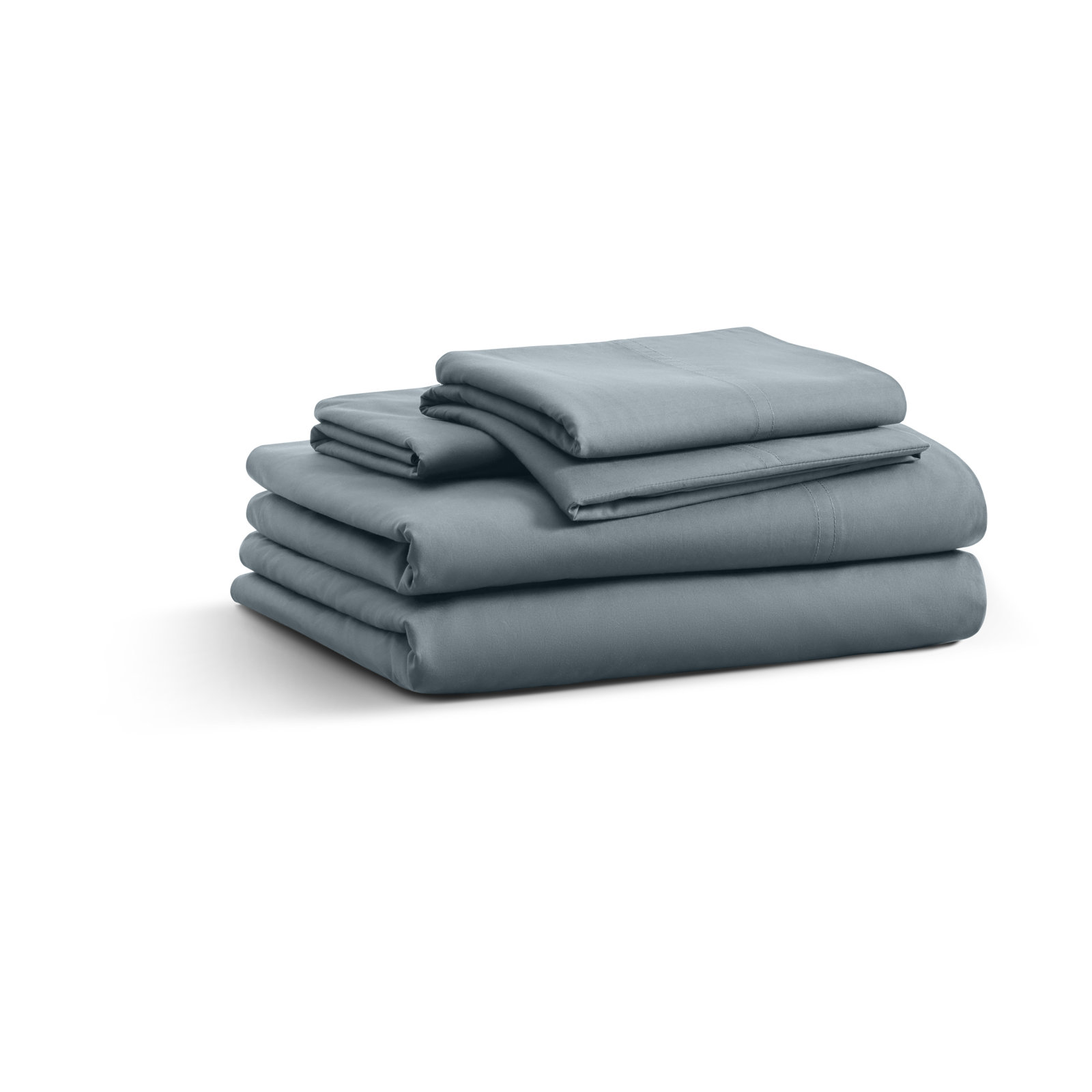 Egyptian Cotton Percale Sheet Set, Gray Blue, Twin