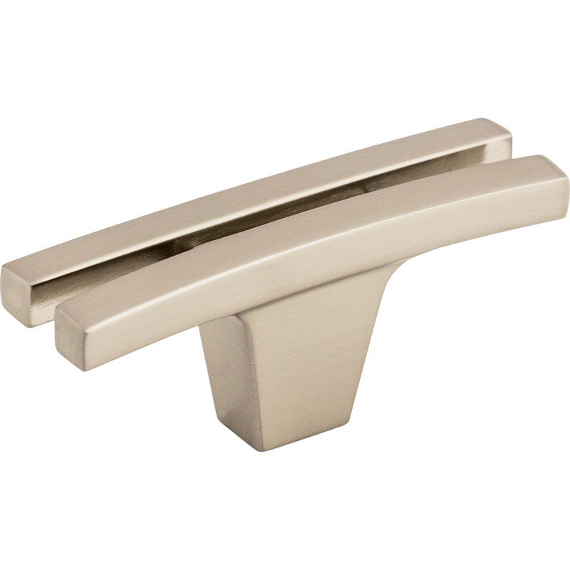 Flared 2 5/8" Length Geometric Knob, Brushed Satin Nickel