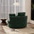 Upholstered Slipcovered Oversized Swivel Barrel Accent Chair-1315123167