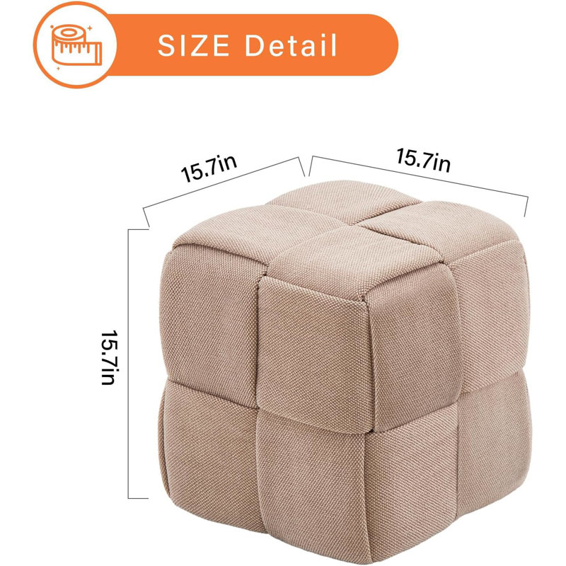 Upholstered Ottoman, Brown