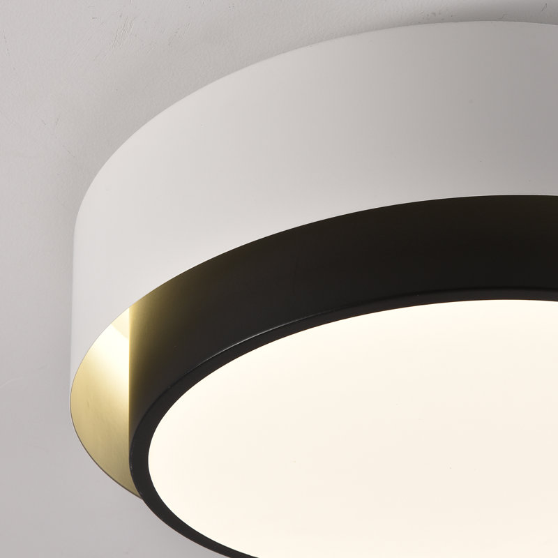 Jabran 1 - Light 15.74" White Round LED Dimmable Flush Mount with Remote