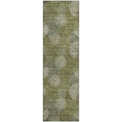 Premium Machine Washable Prisco Green Rug