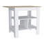 Îlot de cuisine Pompeya, trois tablettes, finition blanche