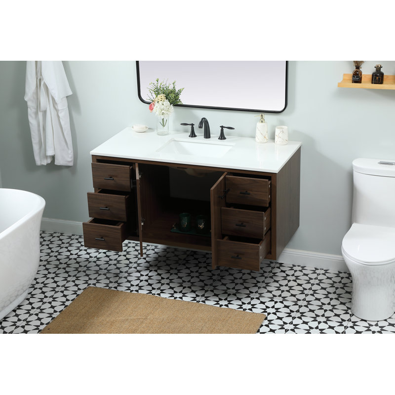 Ensemble de meuble-lavabo simple 48 po Cyrus, Noyer