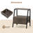 2 PCS Nightstand with Drawer Farmhouse 3-Tier Bedside Table with Open Shelf End Table