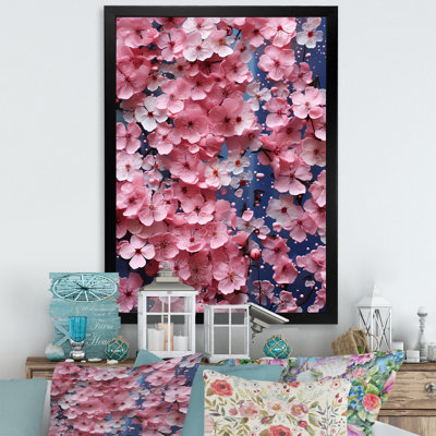 Fleur de cerisier rose - art mural cerisier en fleurs