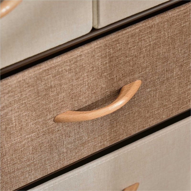 Commode d'appoint en bois brun en lin, l 22,75 po x P 11,5 po x H 39 po, tour pliable à 5 tiroirs avec structure en acier