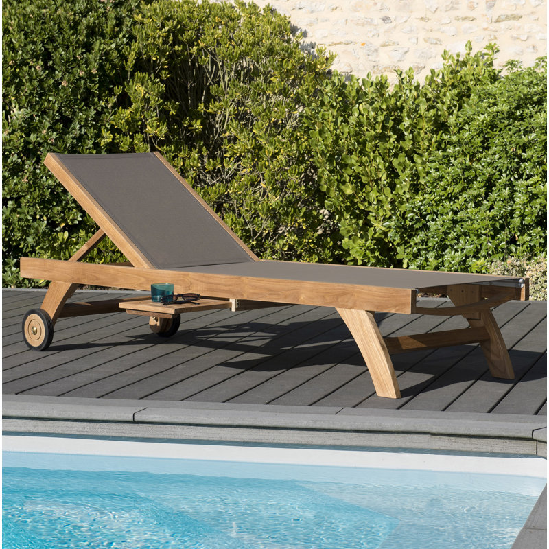 Woehler 198cm Long Reclining Teak Single Chaise