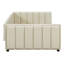 Lit plateforme tapissier grand et simple TG, lit mère et enfant, similicuir, beige-455023409