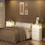 White Nightstand, with Charging Station, LED Lights & Sliding Top, 28.8''W x 17''D x 30.5''H
