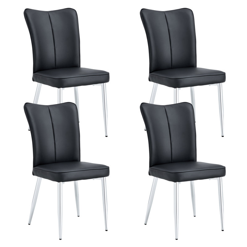 Dining Chairs,Office Chairs, Silver, Black, 4